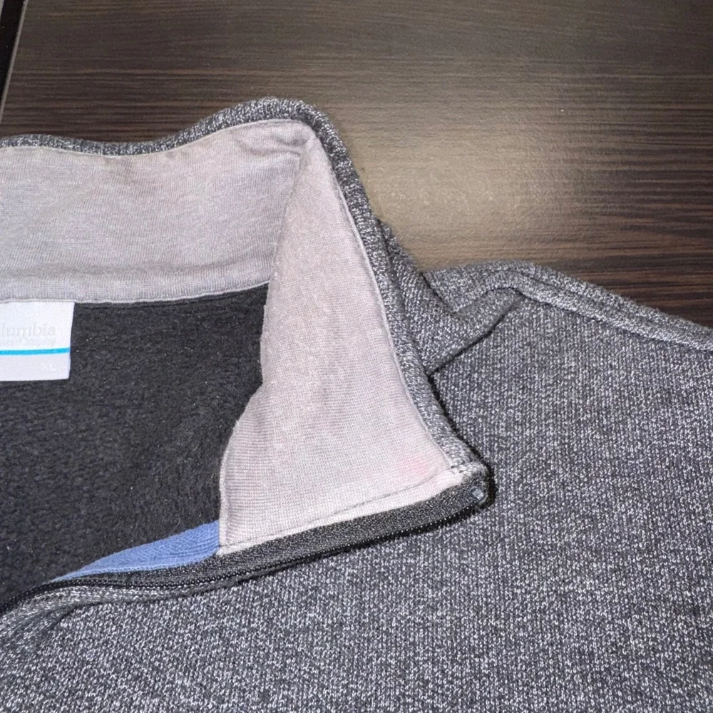 Columbia‎ Fleece Pullover Mens XL Gray Excellent Heathered 1/4 Zip AM1534